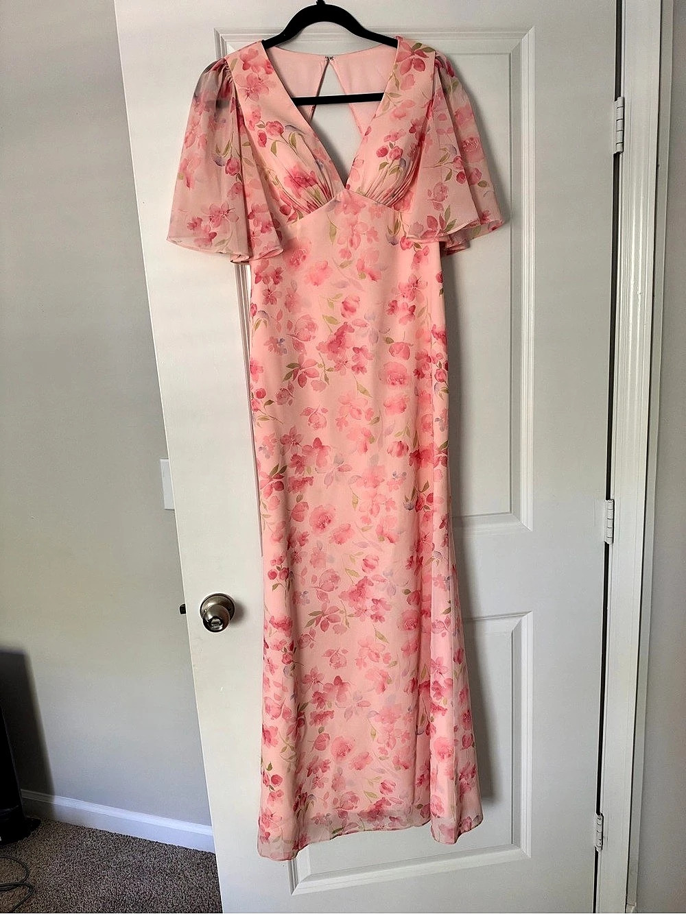 AW Bridal Floral Maxi Dress in Pink Size 4